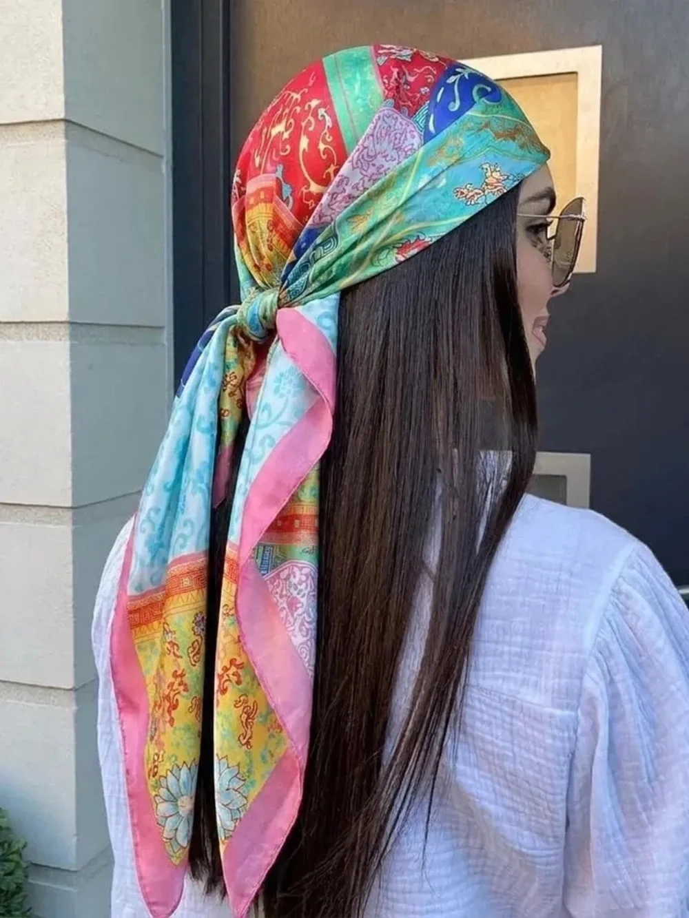 Boho Multicolor Silk Scarf